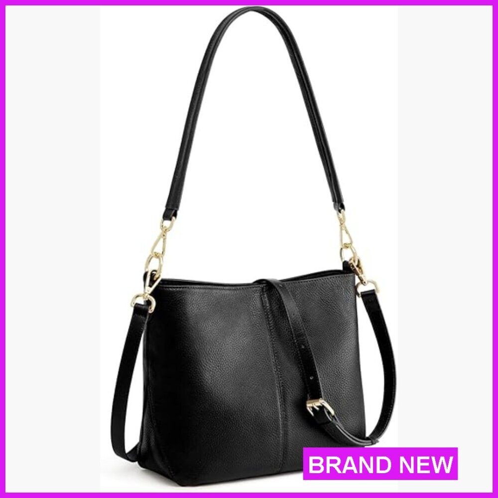Genuine Leather Crossbody Hobo Bag Adjustable Straps Multi-Pocket Satchel